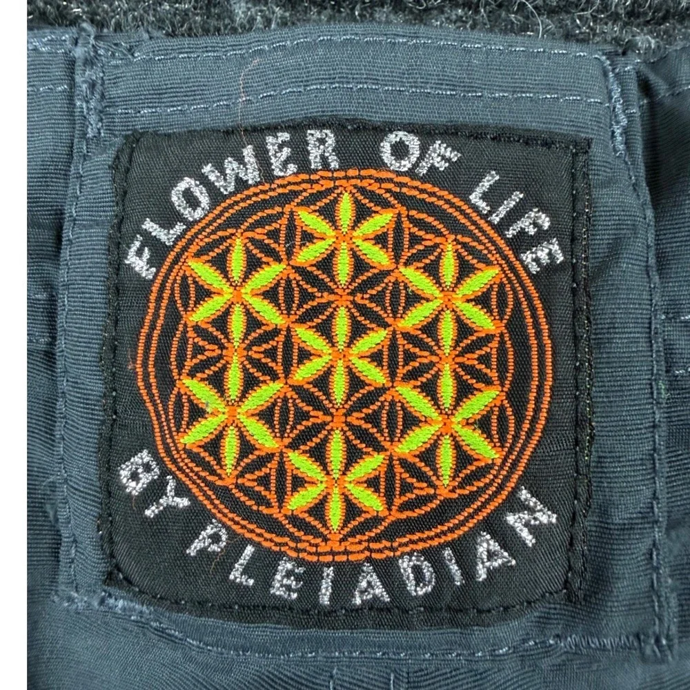 Flower of Life by Pleiadian Grey Nylon Convertible Cargo Pants Shorts Mens XL